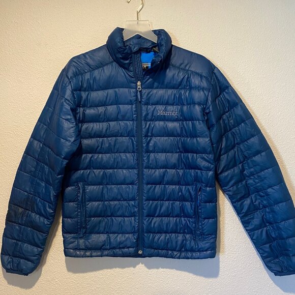 Marmot Blue Puffer Jacket Men’s Small‎ Lightweight – Flaws Noted - Picture 1 of 5